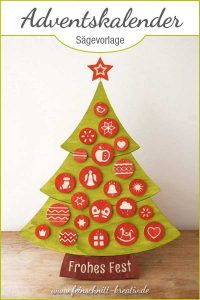 Laubsägevorlage Weihnachtsbaum-Adventskalender