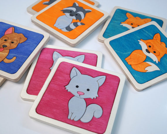 Fröhliches Tier-Memory – Set mit 16 Kartenmotiven