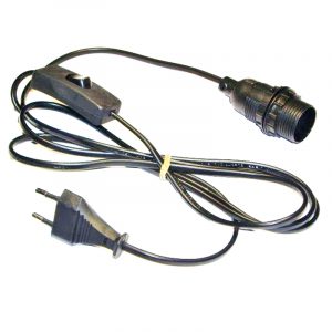 E14 Lampenfassung in Schwarz mit Schalter und Netzkabel für DIY-Projekte