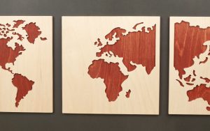 Laubsägevorlage stilisierte Weltkarte