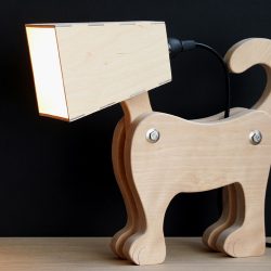 Laubsägeprojekt Lampe in Hundeform