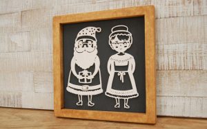 Laubsägevorlage für Wandbild Mr. und Mrs. Santa