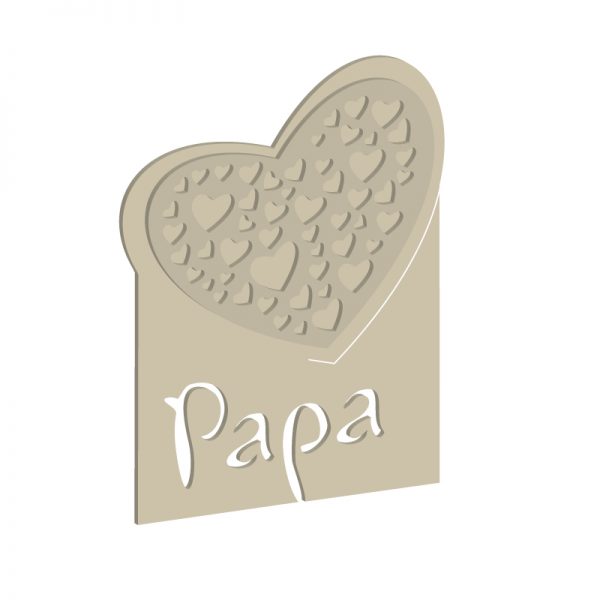 Herz-Deko mit Papa-Schriftzug | Digitale Laubsägevorlage