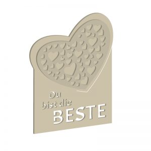 Herz-Deko mit "Du bist die Beste"-Schriftzug | Digitale Laubsägevorlage