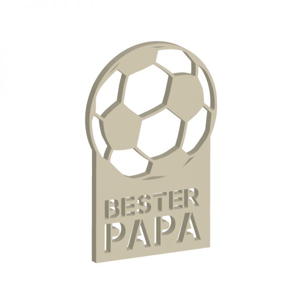 Laubsägevorlage Fussball-Pokal mit Schriftzug "Bester Papa"